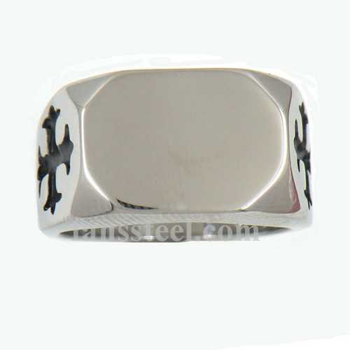 FSR13W50 christ cross band signet ring - Click Image to Close